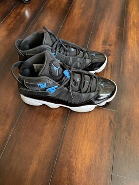 Nike Air Jordan 6 Rings Black Anthracite University Blue size 10